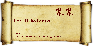 Noe Nikoletta névjegykártya